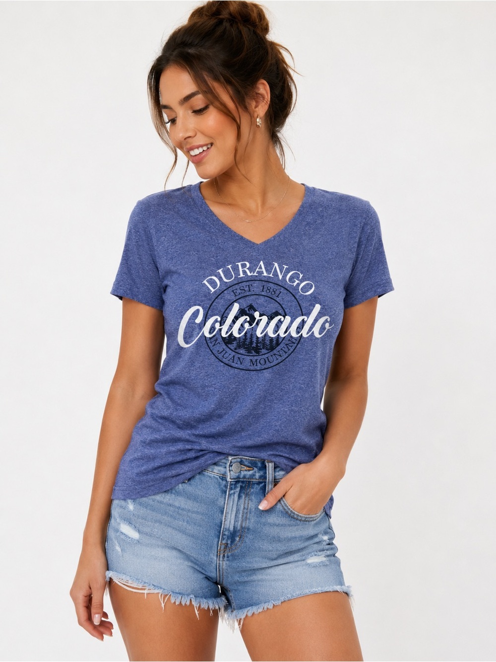 Durango Blue Colorado V-Neck Women's Tee